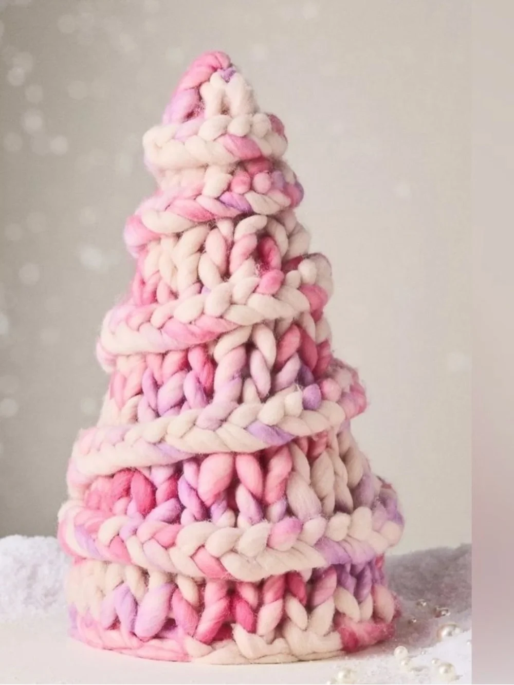 ❤️Handmade Pink & Purple Knitted Tree NWT- Anthropologie! - Picture 1 of 5